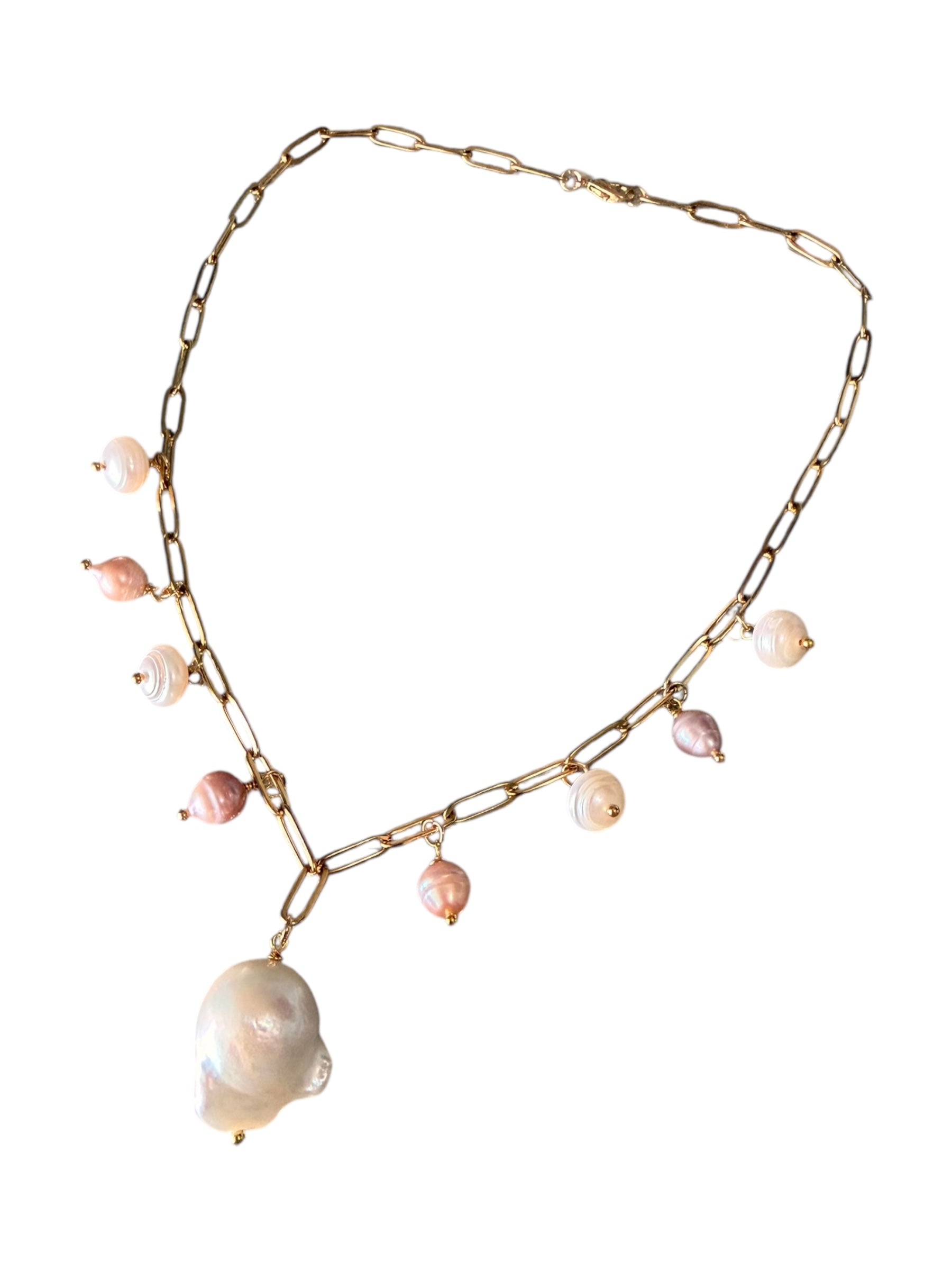 Blush Gemstone Necklace - Baroque Pearl, Freshwater Pearl and Freshwater Pink Pearl Necklace | Wisdom and Love