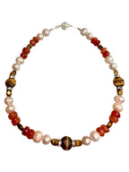 Ember — Carnelian, Tiger’s Eye & Pearl Necklace