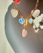 XOXO Gemstone Charm Bracelet - Rose Quartz and Opalite | Love and Calm