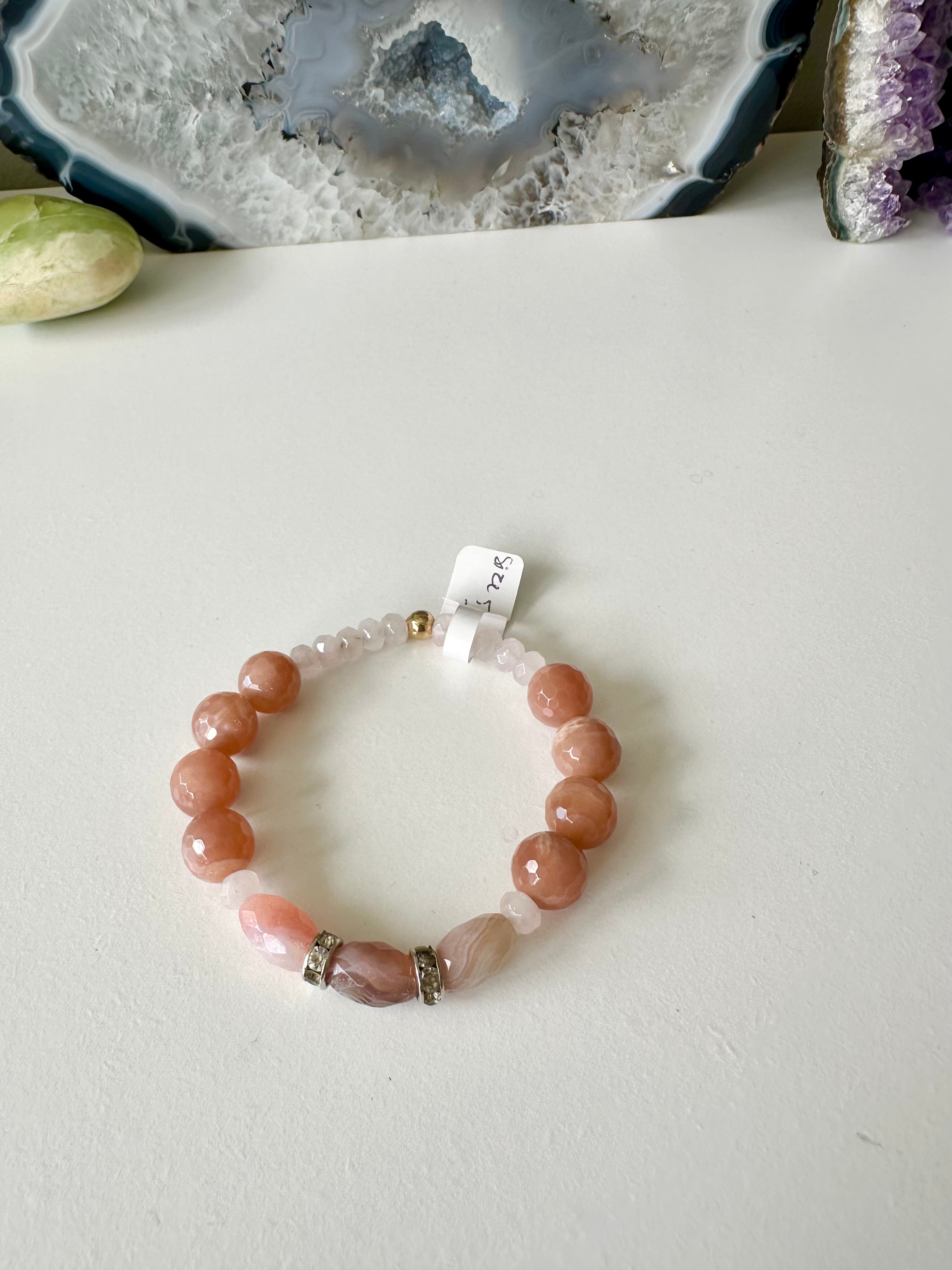 Mizner - Moonstone, Botswana Agate and Rose Quartz Gemstone Bracelet