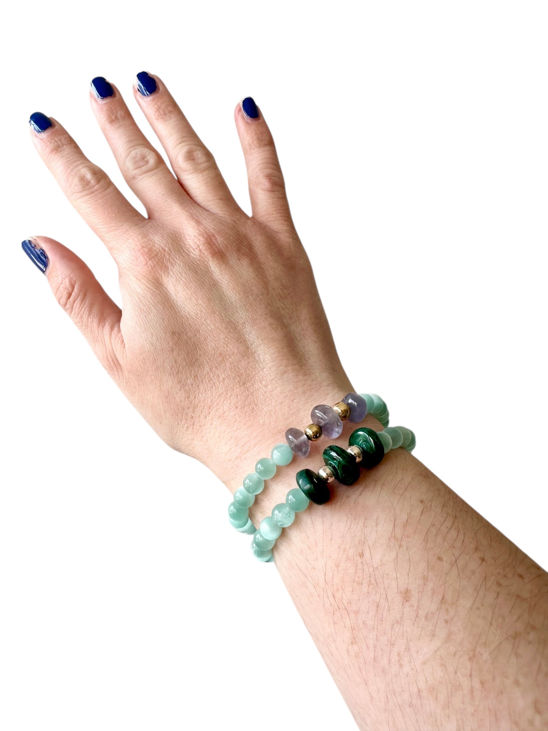 Salty - Moonstone, Malachite and Iolite Gemstone Bracelets