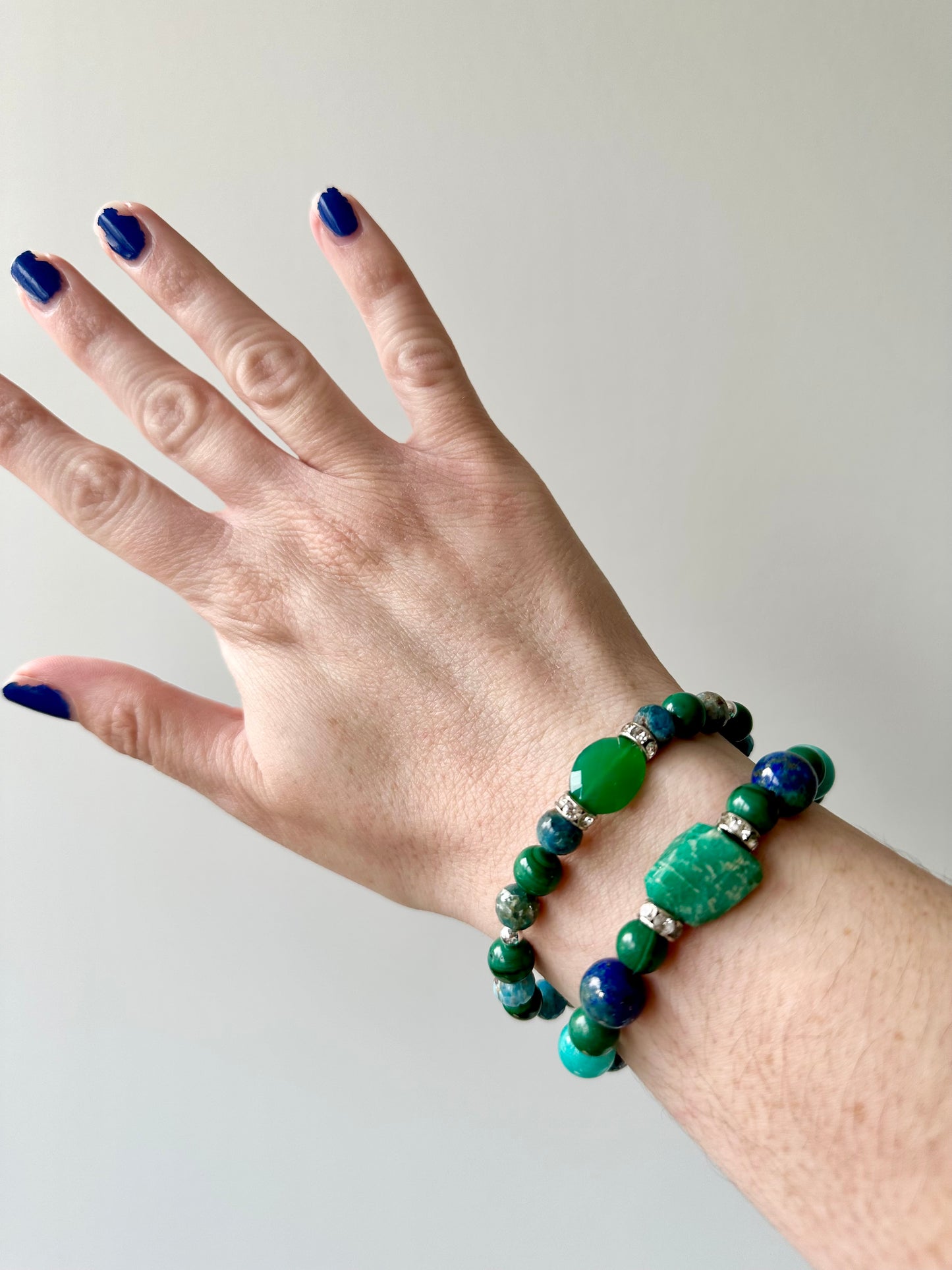 Loggerhead - Amazonite, Apatite, Green Onyx, Malachite and Chrysocolla Gemstone Bracelets