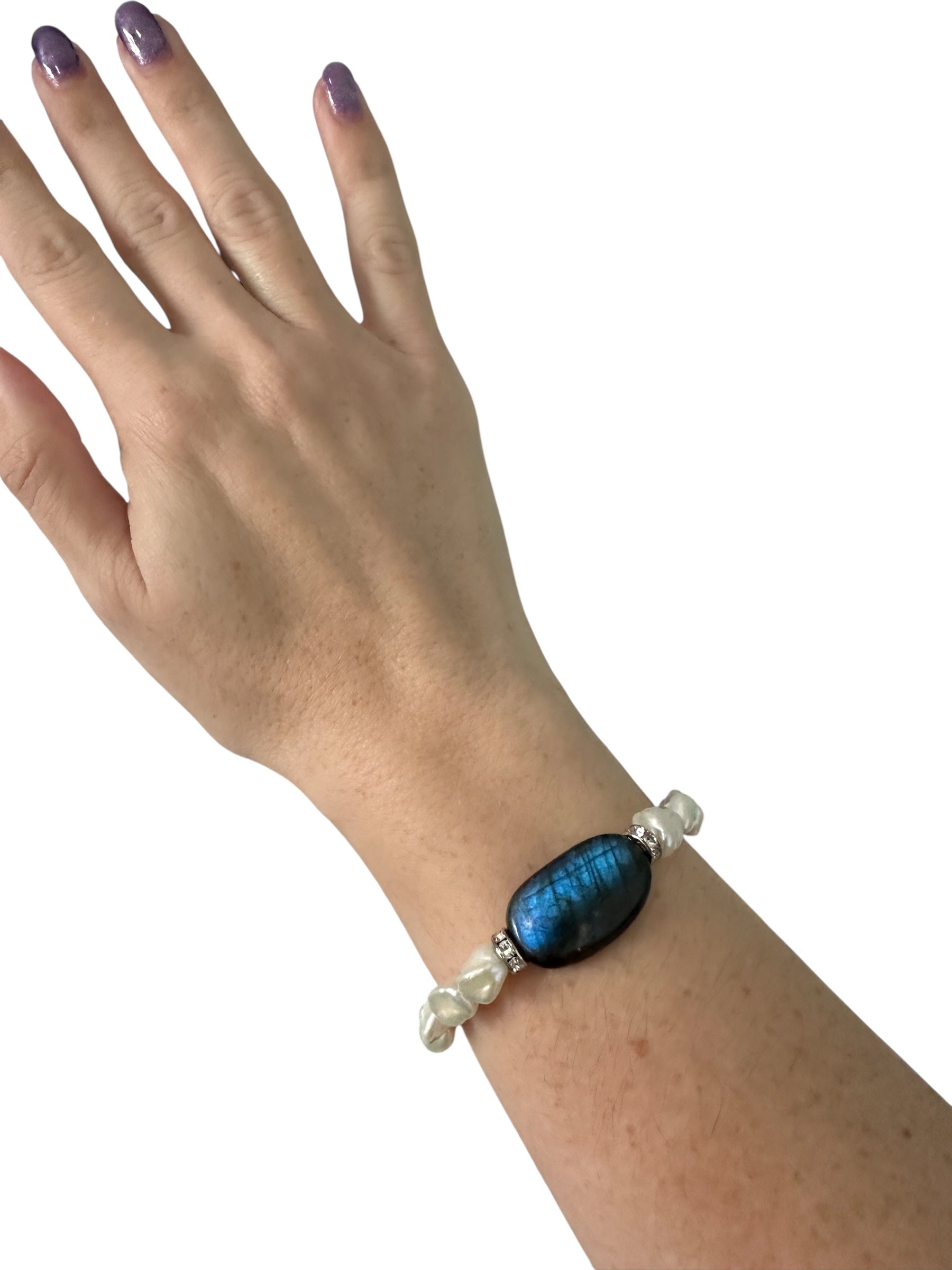 Golden Glimmer Collection Gemstone Bracelets - Labradorite, Moonstone, Pearls, Amethyst, Sunstone, Peridot | Handmade Jewelry