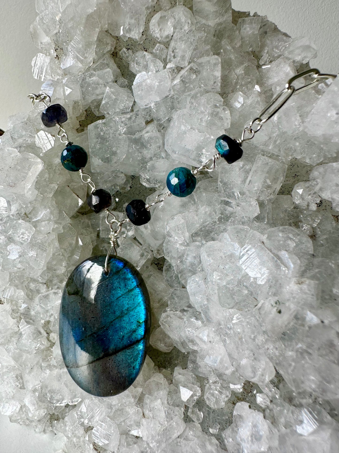 Lagoon - Blue Labradorite and Apatite Necklace