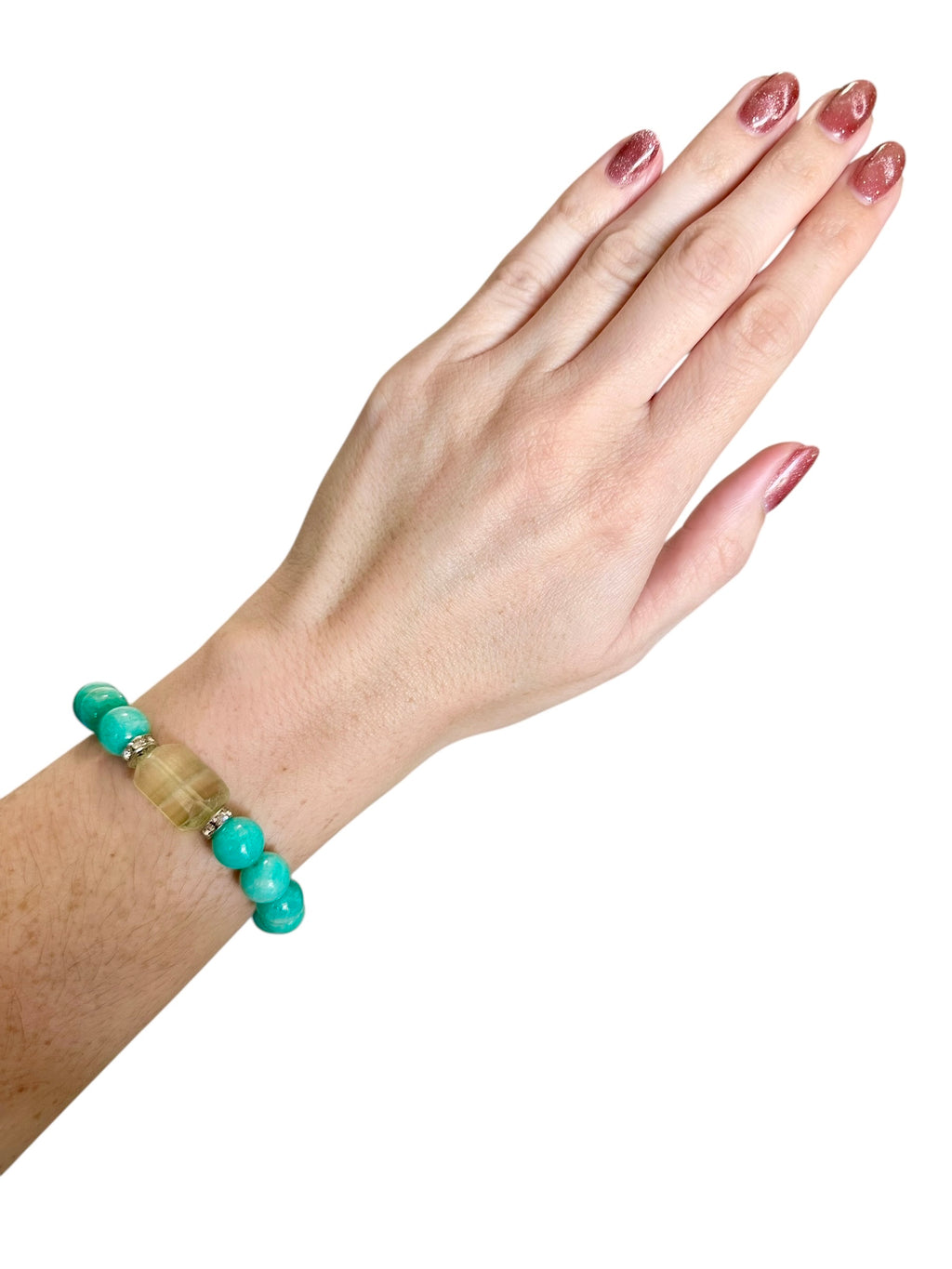 Addison Gemstone Bracelet - Fluorite and Amazonite | Handmade Jewelry