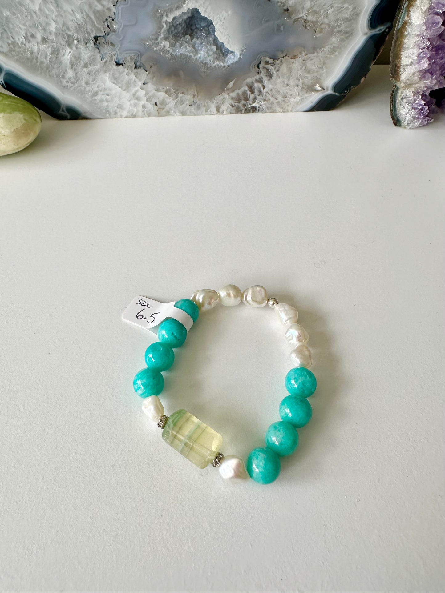 Addison - Amazonite, Amethyst, Moonstone, Fluorite, Freshwater Pearl Gemstone Bracelets