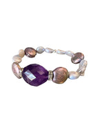 Violet Reign — Handcrafted Amethyst, Pavé Diamond Beads & Purple Pearl Bracelet