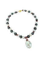 Coco — Handcrafted Tahitian Pearl & Pink Amethyst Necklace