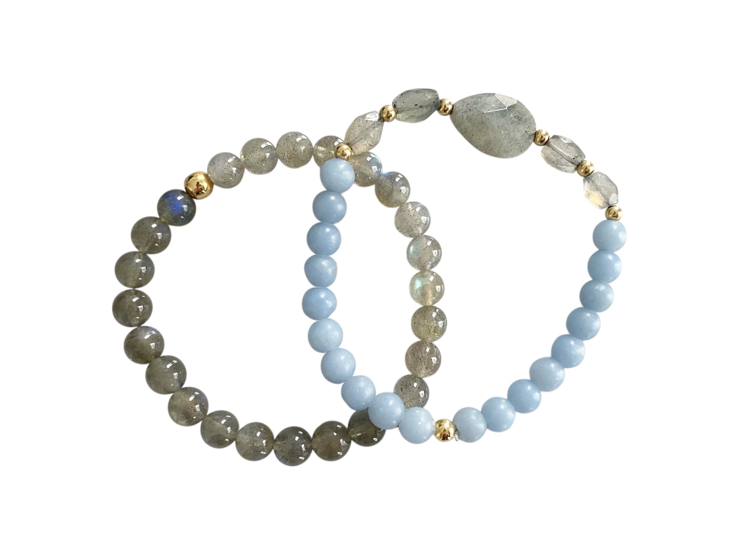 Jeanne - Labradorite and Angelite Gemstone Bracelet