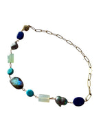 Aspen Gemstone Necklace - Labradorite, Chalcedony, Lapis Lazuli, Black Pearl and Turquoise | Transformation, Calm, Wisdom, Trust and Healing