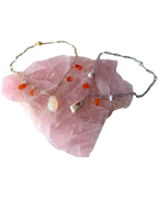 Red Hots Gemstone Necklaces - Mexican Fire Opal, Sunstone, Carnelian and Freshwater Pearl Gemstone Paperclip Chain Necklaces | Passion, Joy, Creativity and Wisdom