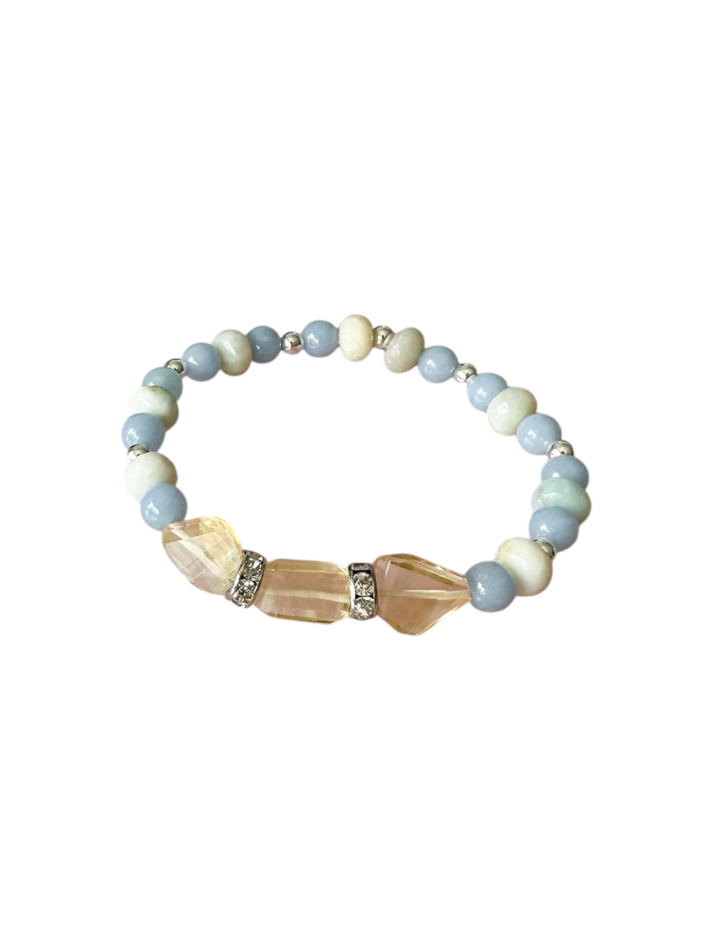 Pineapple Gemstone Bracelets - Citrine, Amazonite and Angelite | Handmade Jewelry
