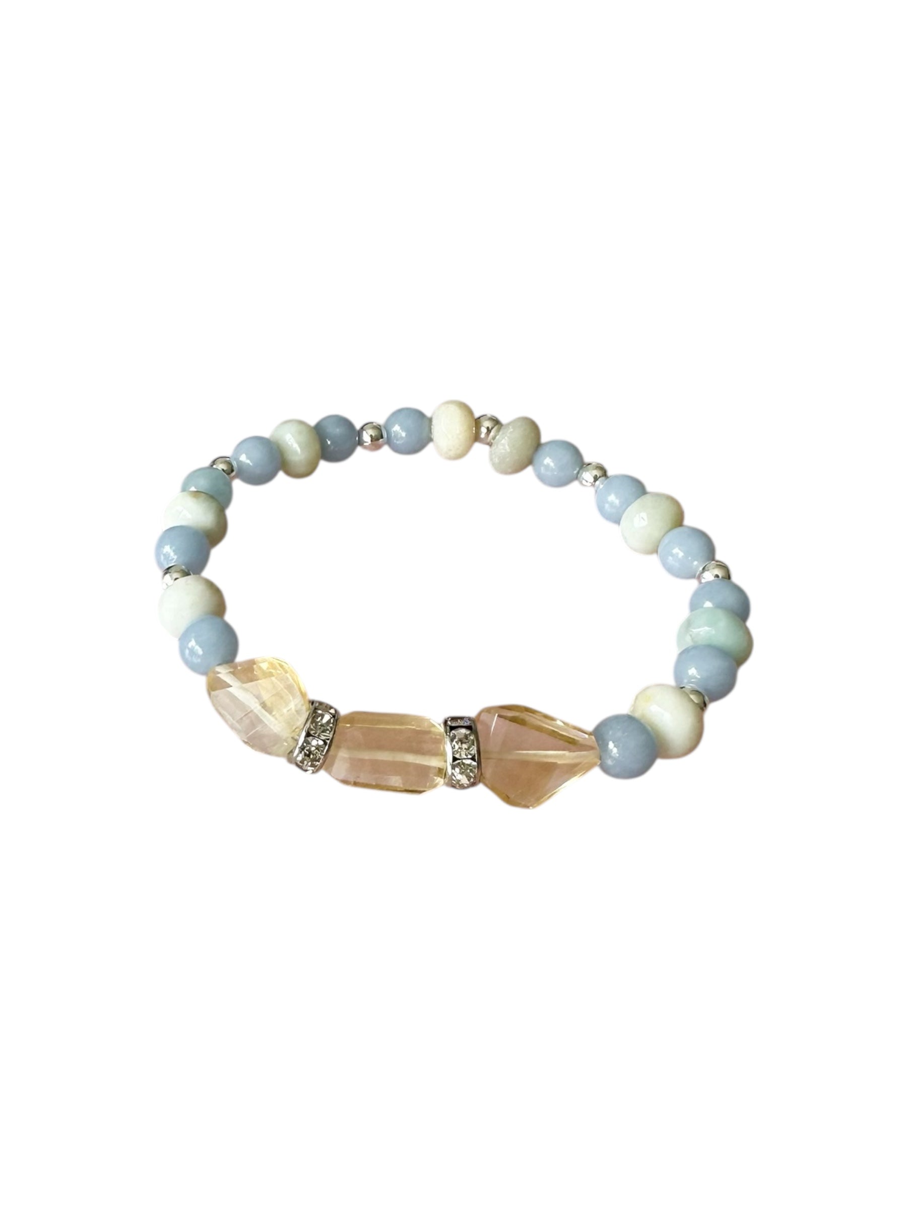 Pineapple - Citrine, Amazonite and Angelite Gemstone Bracelet