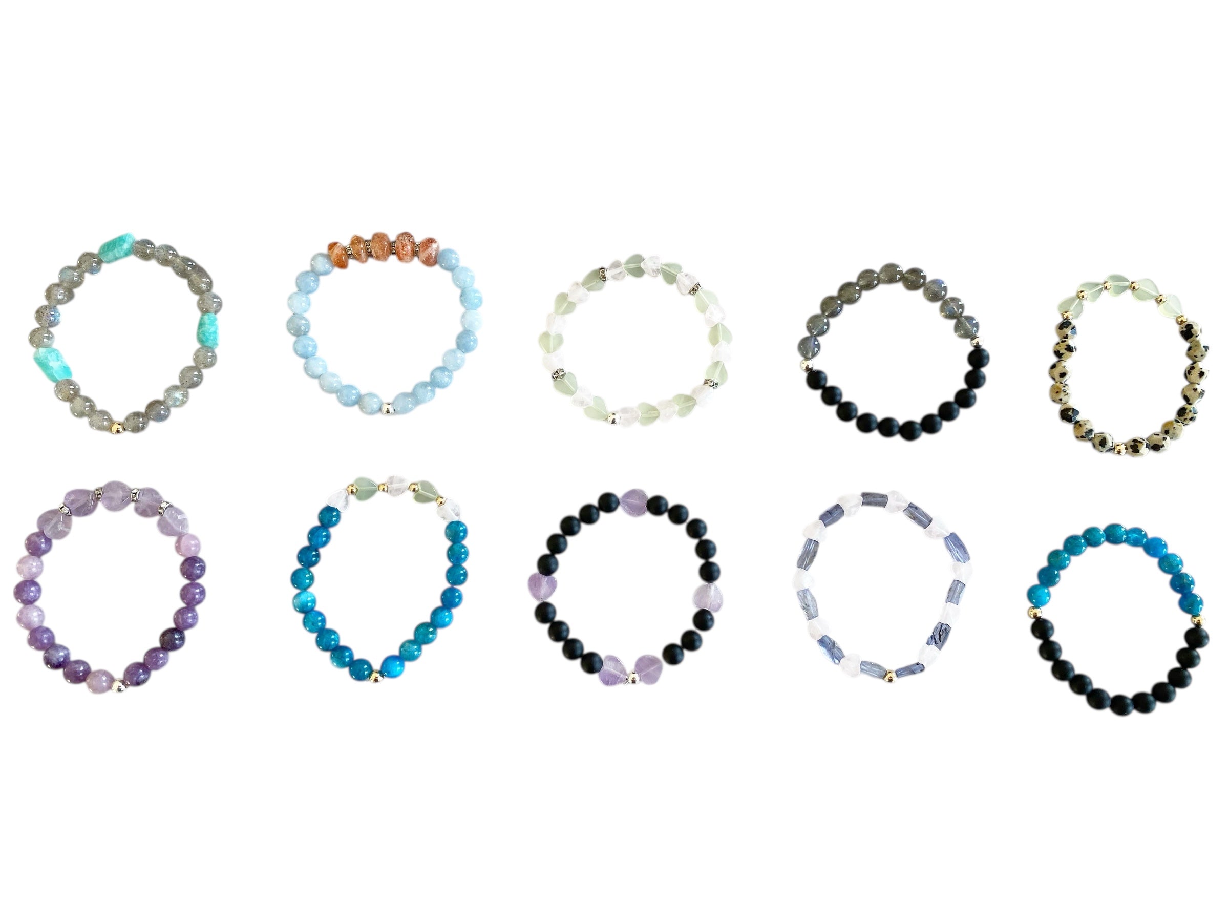 Colección de pulseras de piedras preciosas para hombre