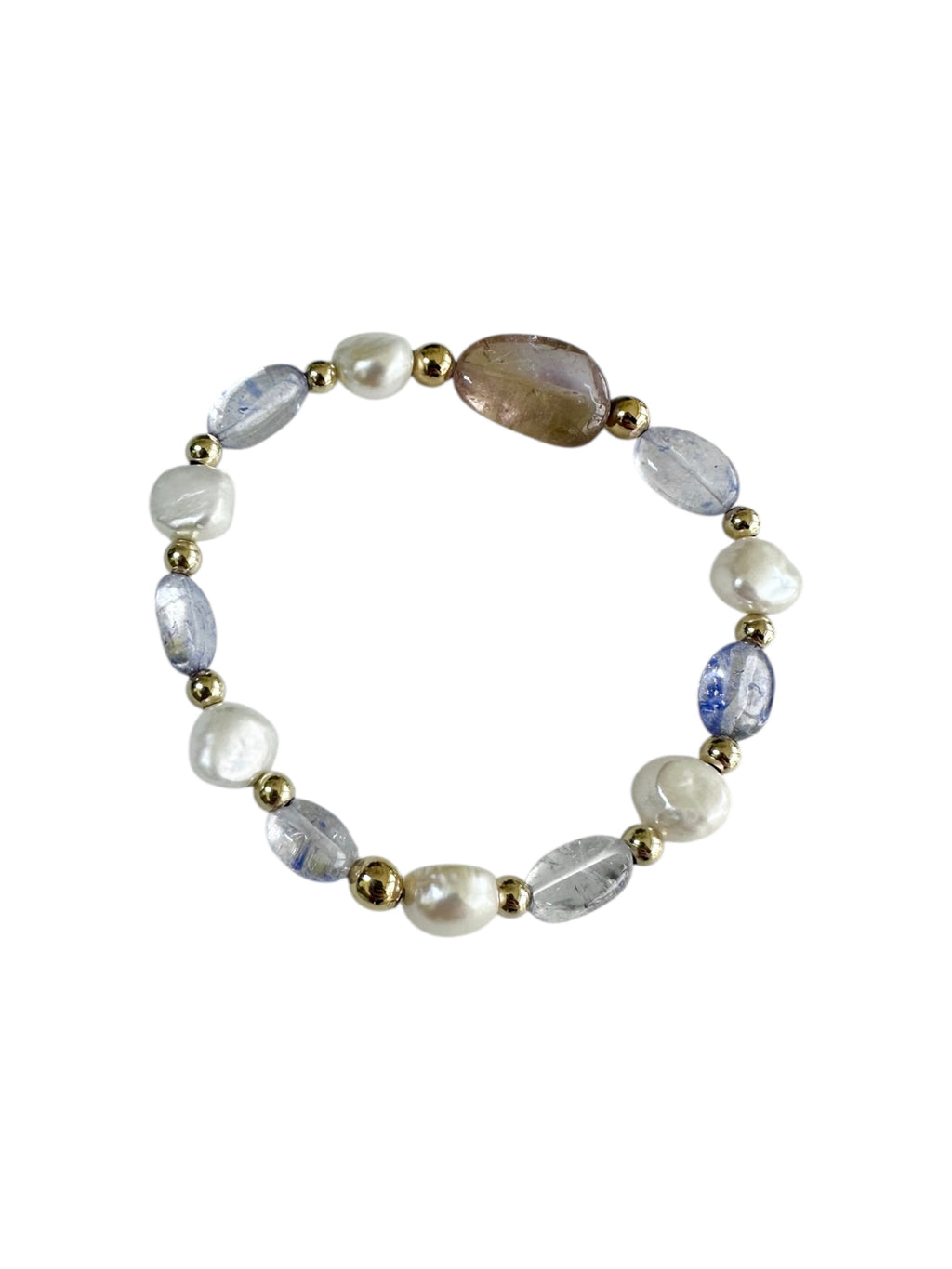 Aster - Ametrine, Freshwater Pearl, Tanzanite Gemstone Bracelet