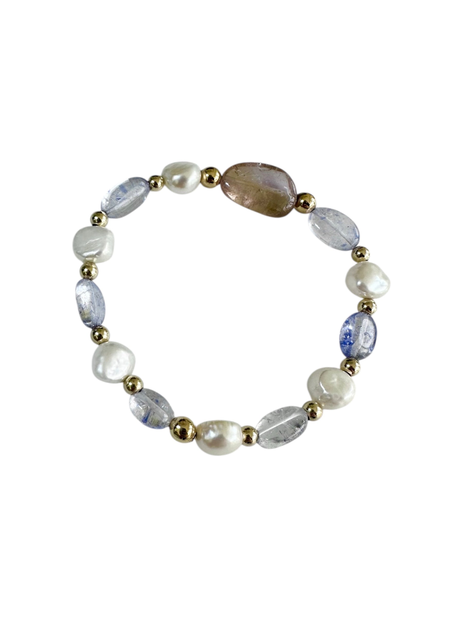 Aster - Ametrine, Freshwater Pearl, Tanzanite Gemstone Bracelet