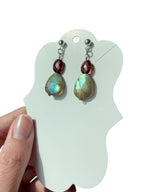 Magnolia - Garnet and Labradorite Gemstone Earrings