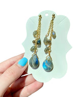 Devin Gemstone Earrings - Labradorite | Handmade Jewelry