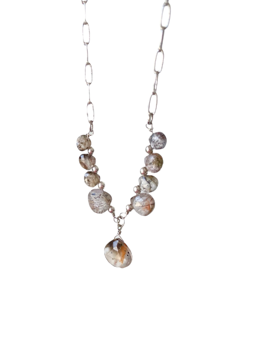 Lydia - Collar de piedras preciosas de amatista musgo