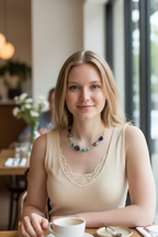 Aspen Gemstone Necklace - Labradorite, Chalcedony, Lapis Lazuli, Black Pearl and Turquoise | Transformation, Calm, Wisdom, Trust and Healing