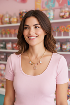 Watermelon Sugar Gemstone Necklace - Watermelon Tourmaline and Freshwater Pearl | Healing and Wisdom