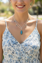 Athena - Statement Labradorite and Kyanite Gemstone Necklace