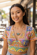 Coral — Labradorite, Freshwater Pearl, Moonstone, & Sunstone Statement Necklace