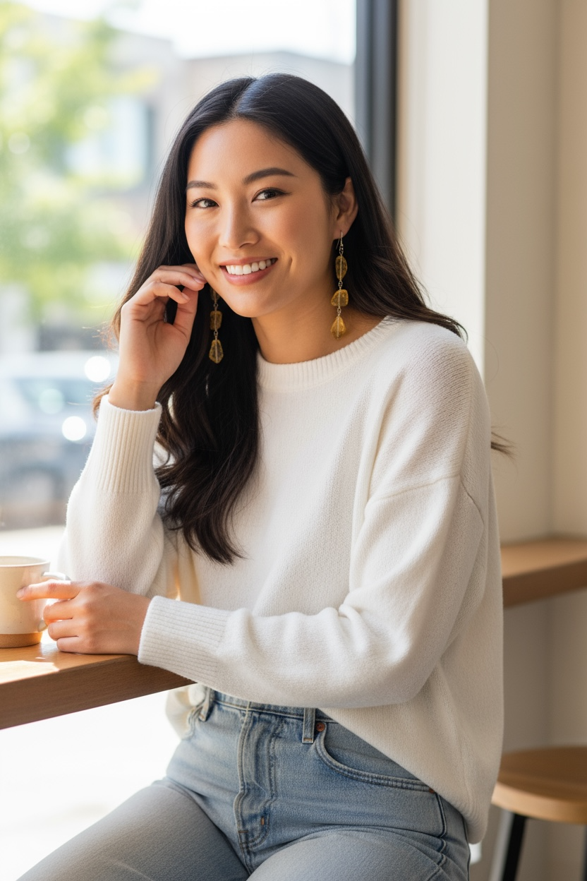 Chloe Gemstone Earrings - Citrine | Handmade Jewelry