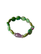 Lilly Pad Gemstone Bracelet - Amethyst and Ruby Zoisite | Peace and Creativity