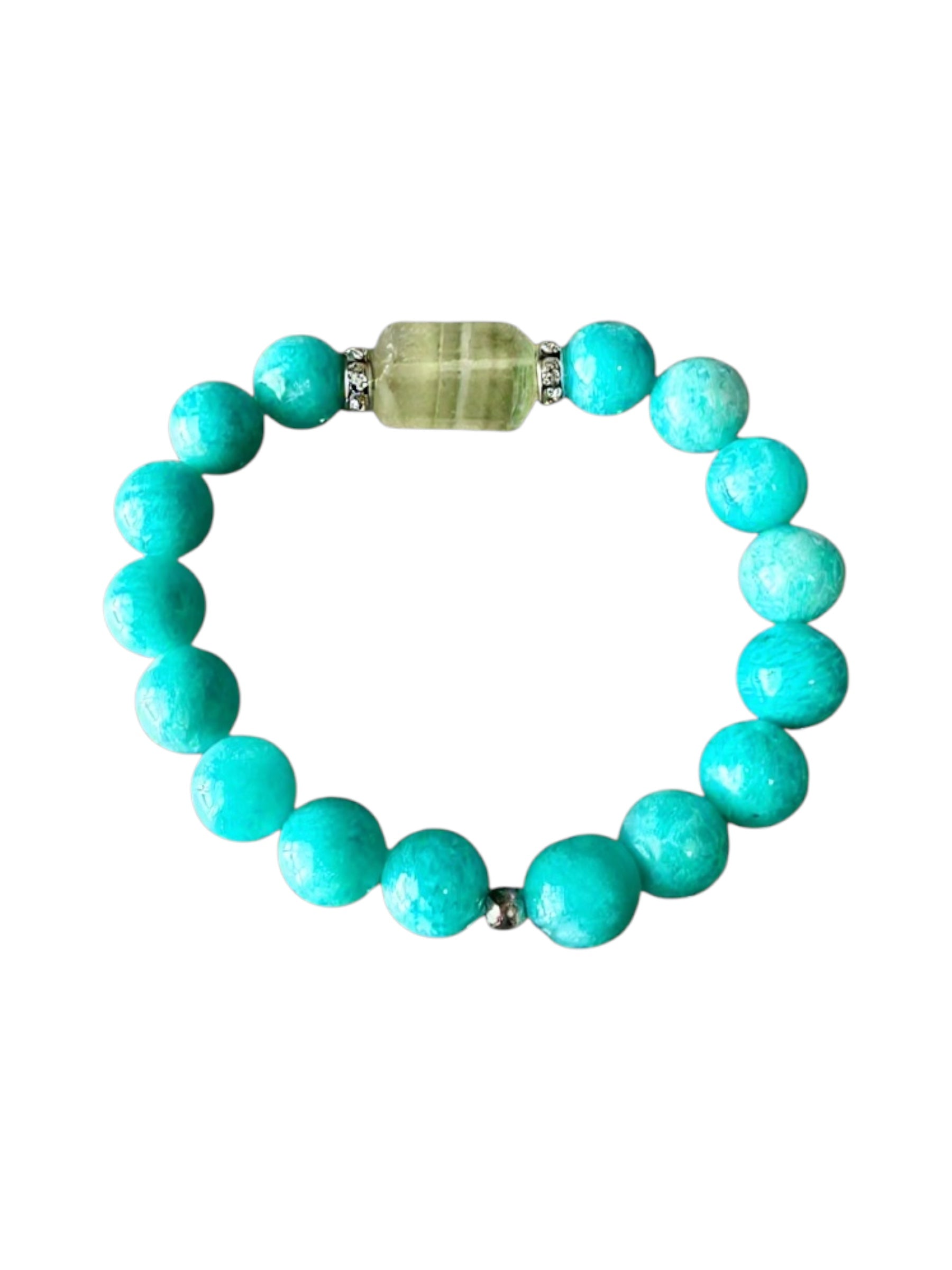 Addison Gemstone Bracelet - Fluorite and Amazonite | Handmade Jewelry