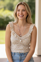 Eloise — Handcrafted Cascading Pearl Lariat Necklace