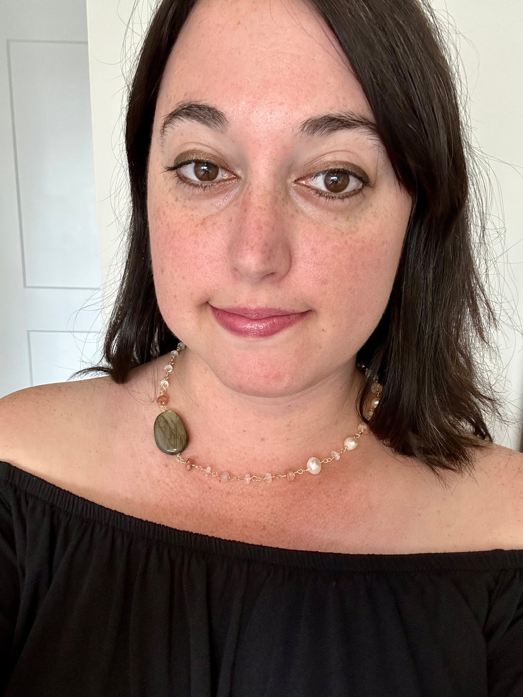 Blaine - Collier de pierres précieuses de labradorite et de citrine