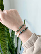 Camille Gemstone Bracelets - Emerald, Smoky Quartz and White Jade | Handmade Jewelry