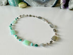 Storm Gemstone Necklace - Ombre Teal and Gray Chalcedony | Calm