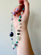 Abalone - Labradorite, Tanzanite, Amethyst, Amazonite, Chalcedony, Aquamarine, Iolite, Freshwater Pearl, Malachite and Turquoise Gemstone Necklace