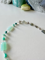 Storm Gemstone Necklace - Ombre Teal and Gray Chalcedony | Calm
