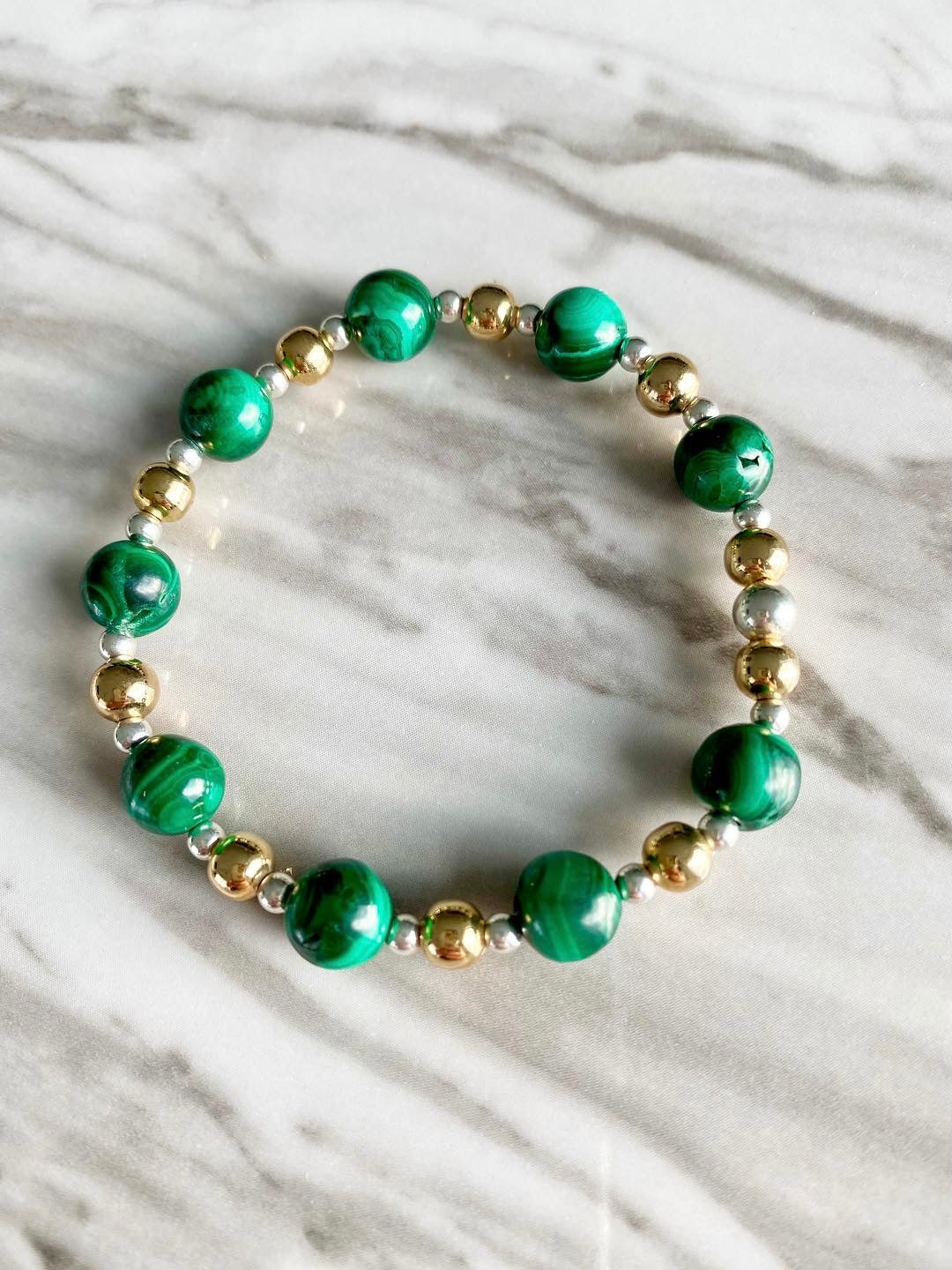 Wren - Bracelets en malachite et pierre de lune