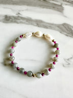 Sydni — Labradorite & Ruby Bracelet