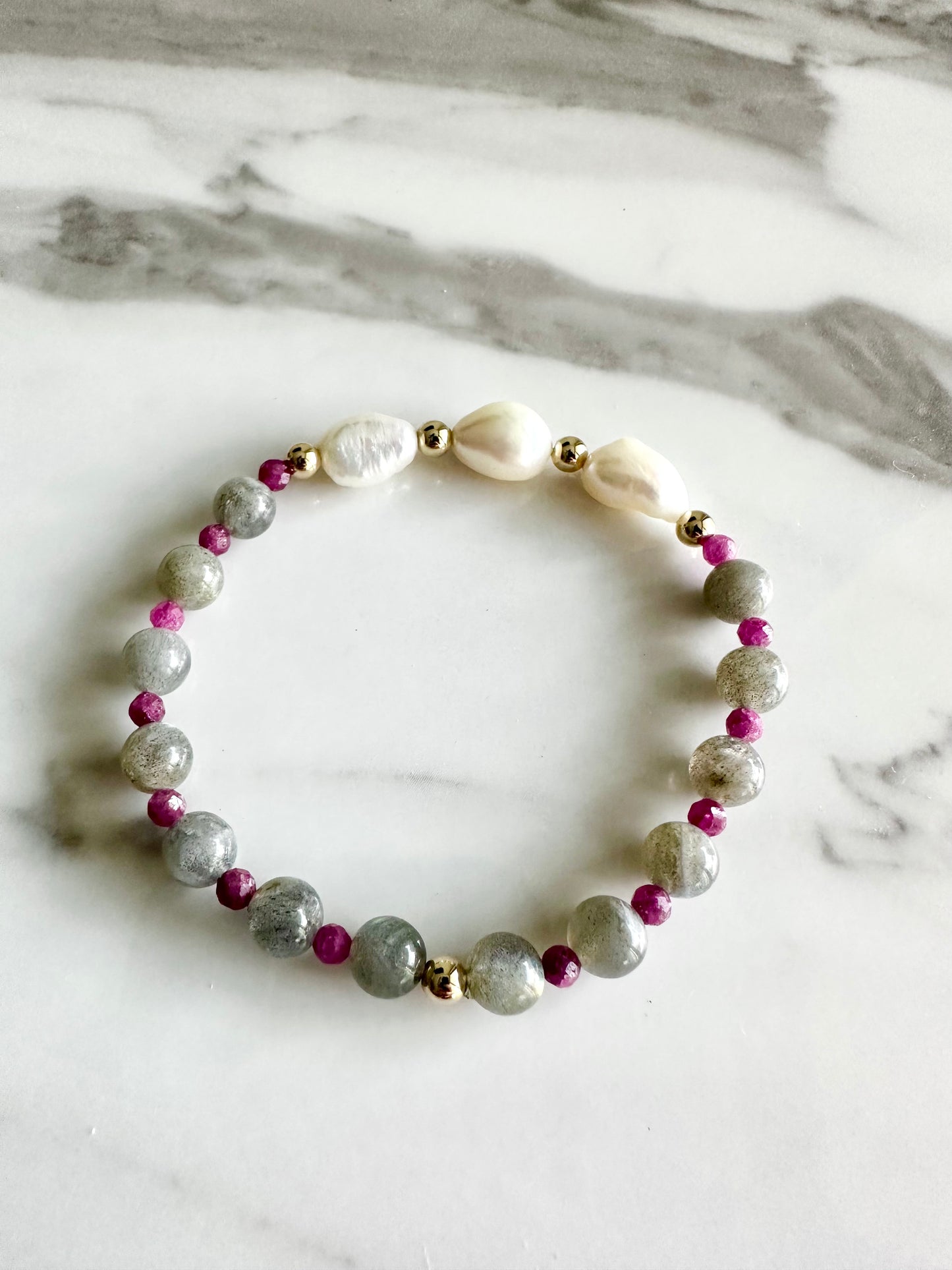 Sydni - Labradorite and Ruby Gemstone Bracelets