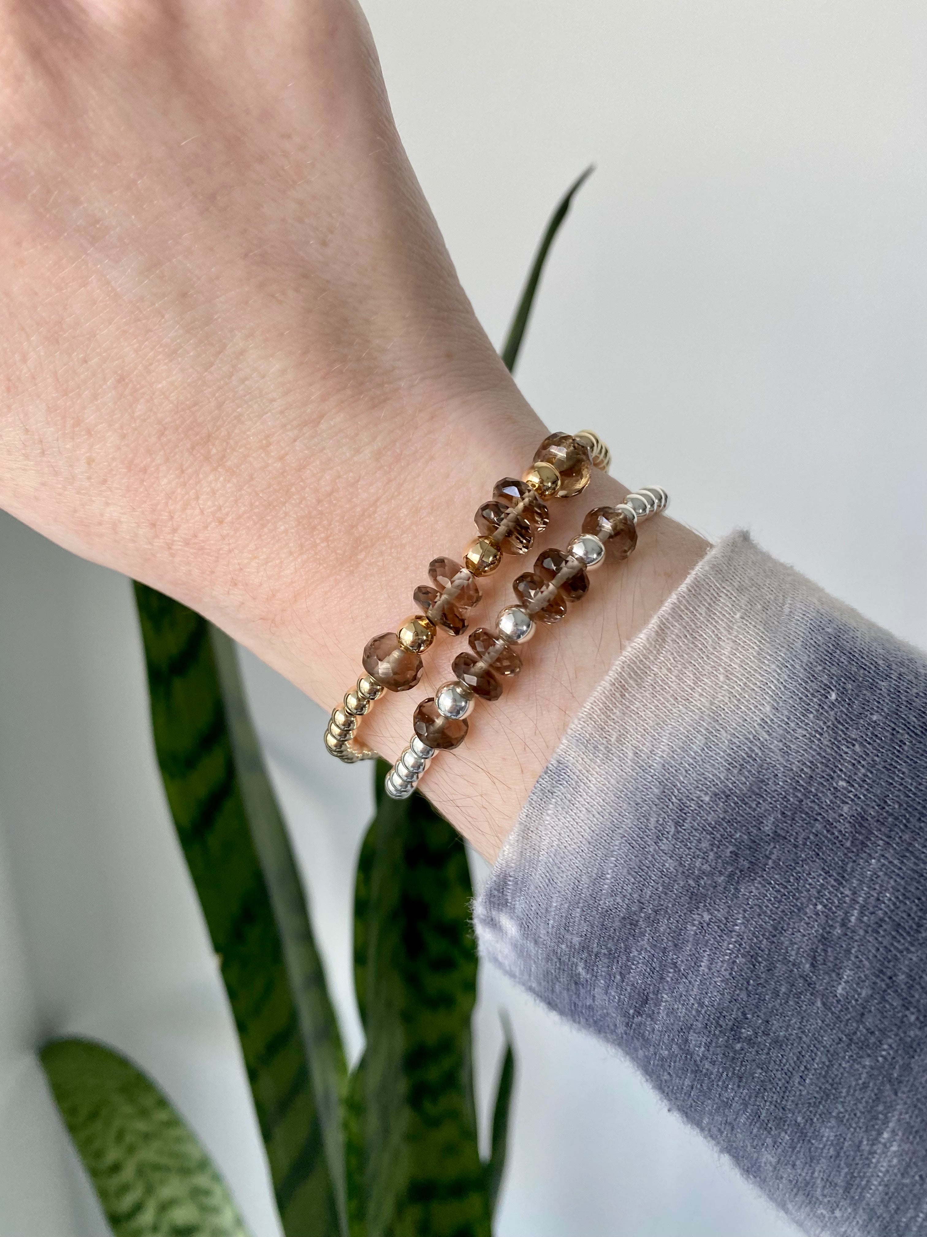 Chelsea - Bracelet en pierres précieuses de quartz fumé