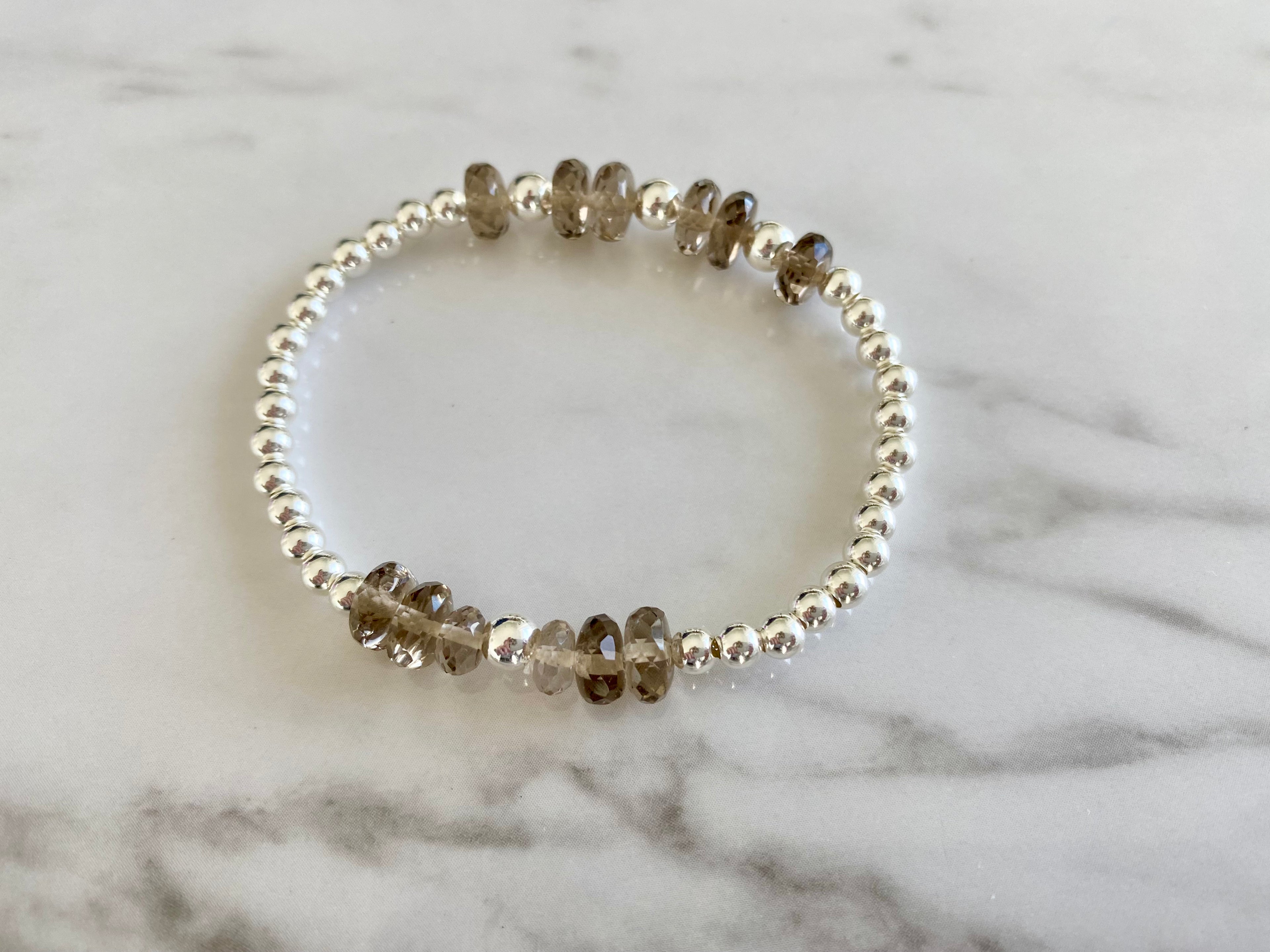 Chelsea - Bracelet en pierres précieuses de quartz fumé