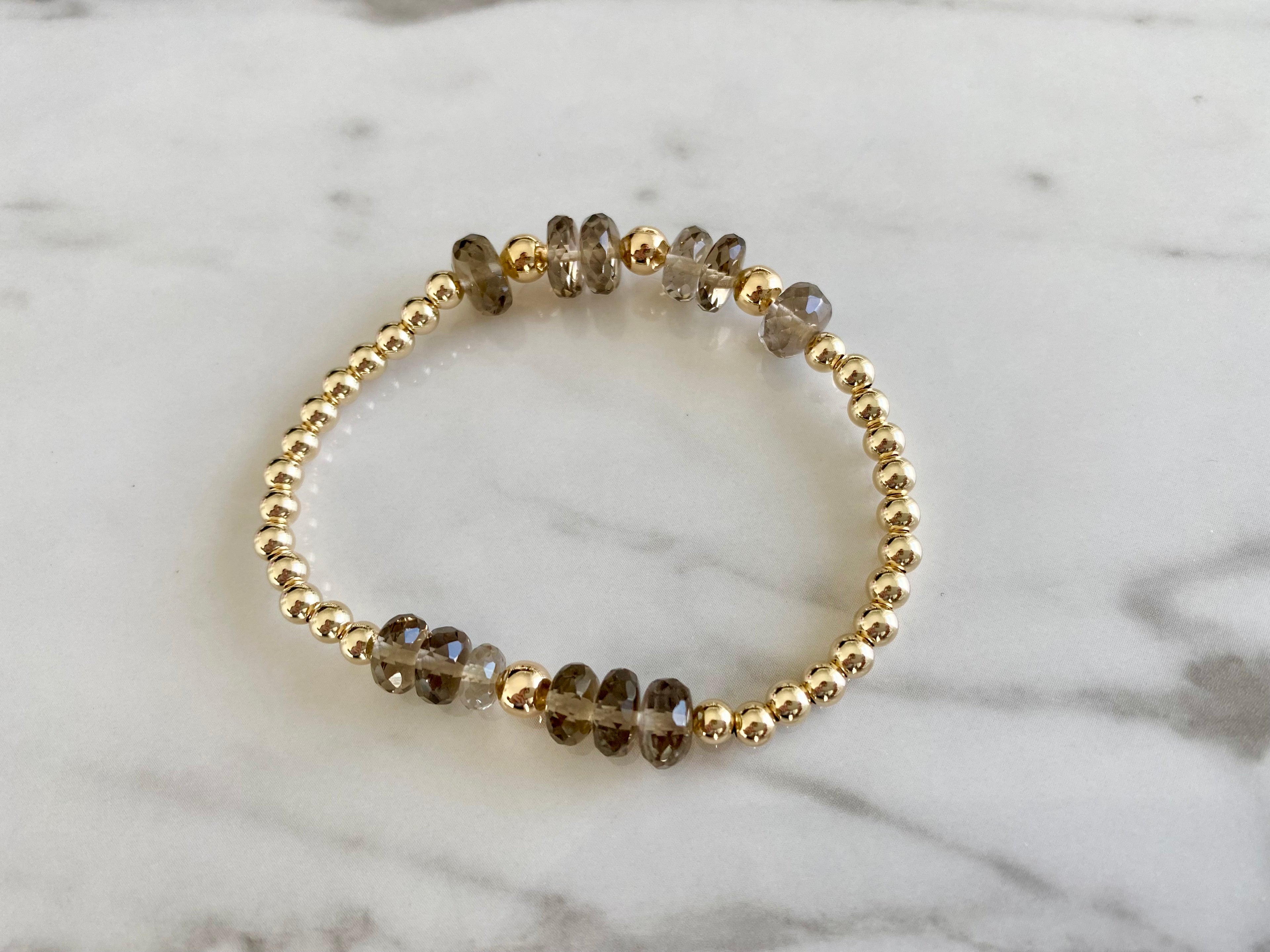 Chelsea - Bracelet en pierres précieuses de quartz fumé