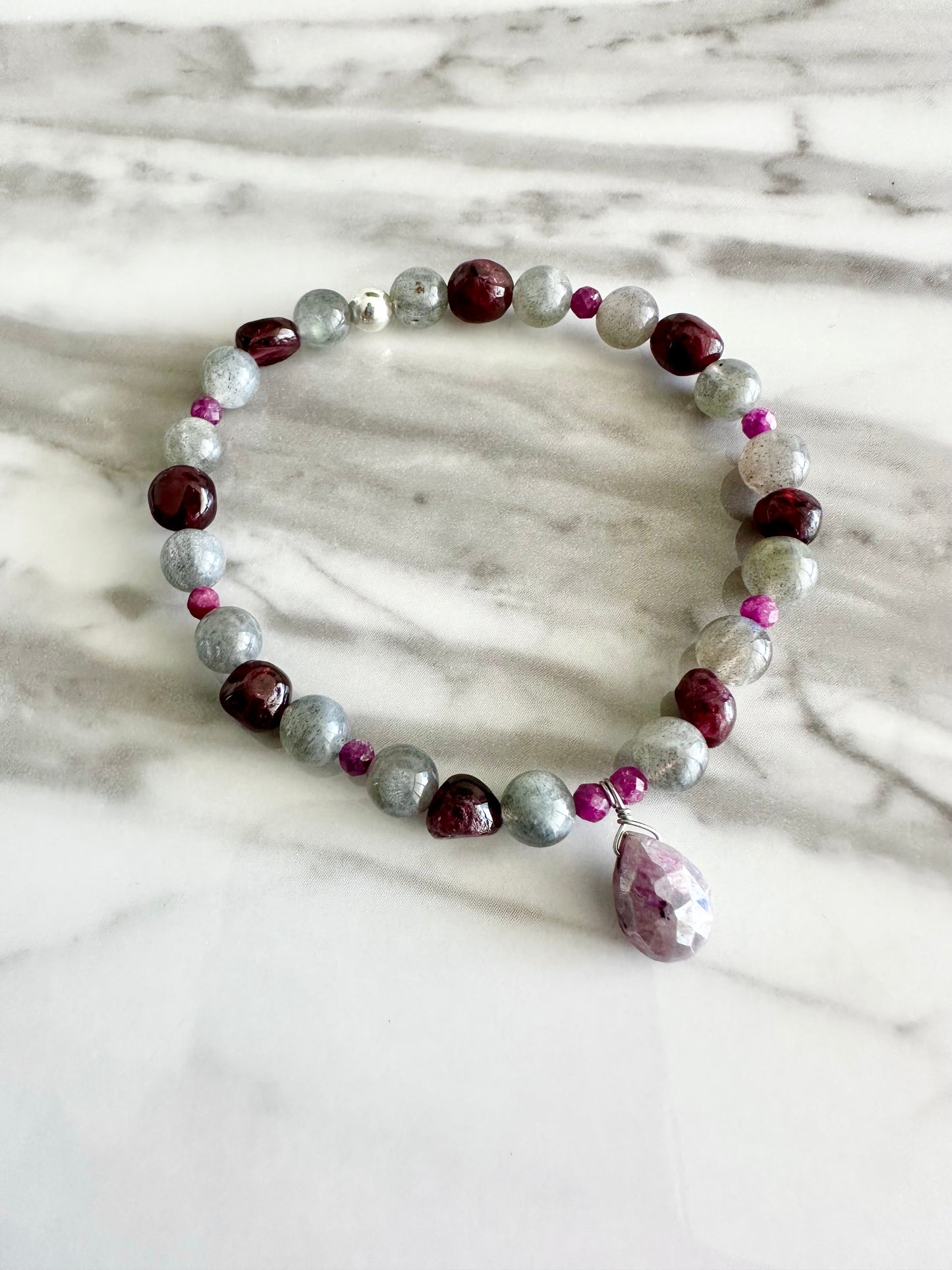 Sydni - Labradorite and Ruby Gemstone Bracelets