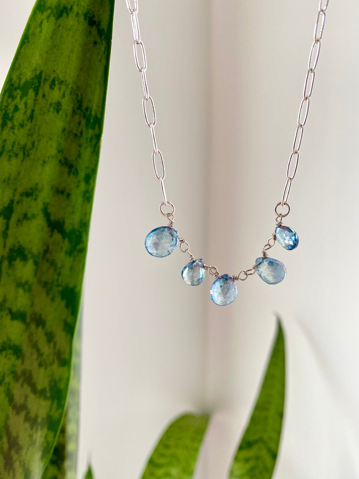 Jules - Blue Topaz Gemstone Necklace