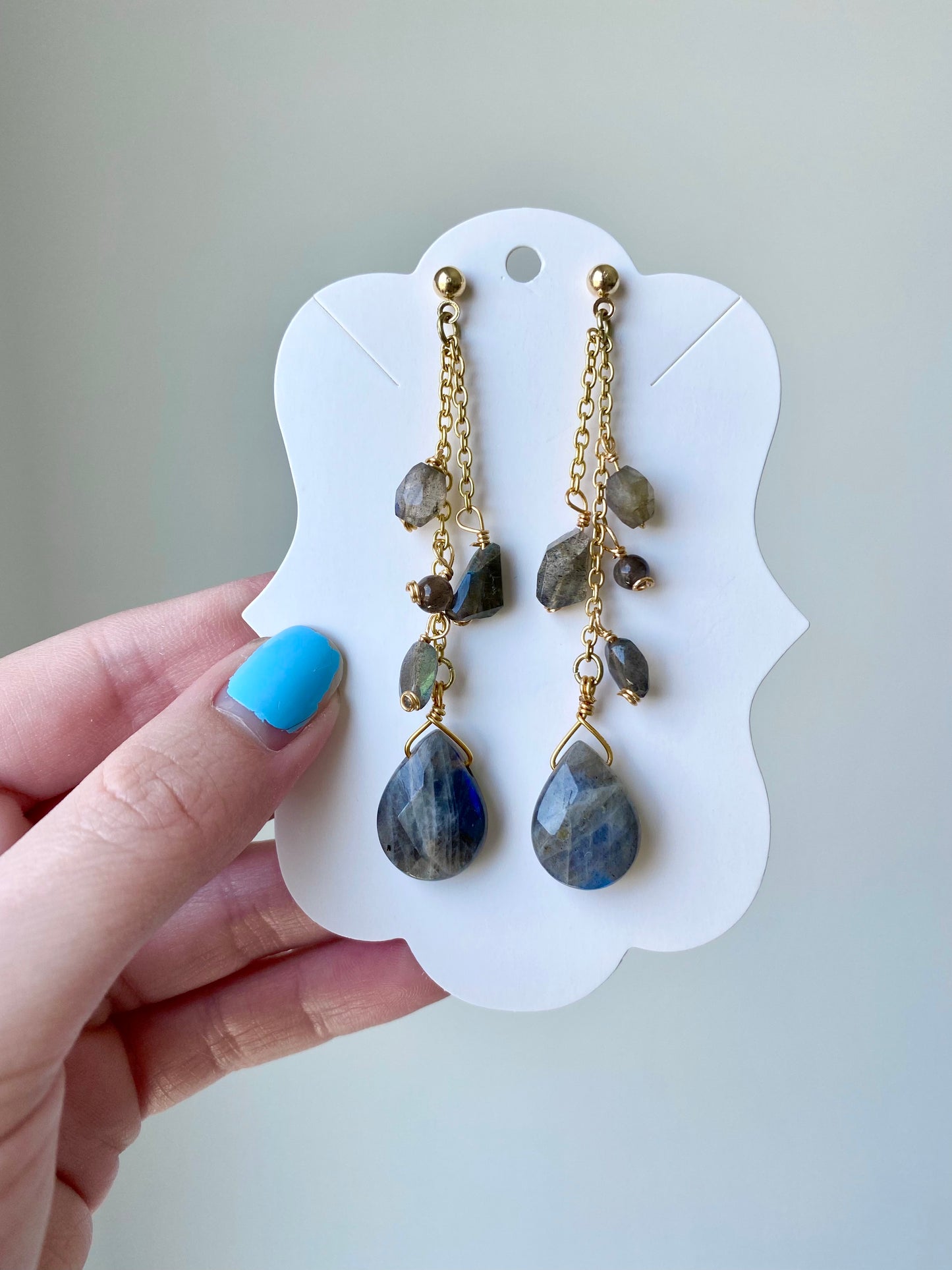 Devin - Labradorite Gemstone Earrings