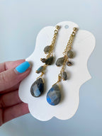 Devin Gemstone Earrings - Labradorite | Handmade Jewelry